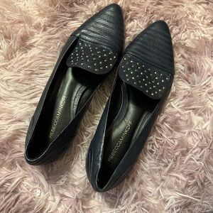 Brand new Rebecca Minkoff Navy and Gold Leather Flats